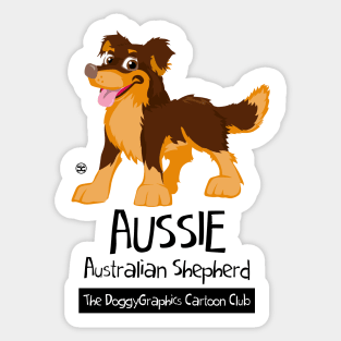 Aussie CartoonClub - Brown and Tan Sticker